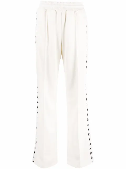 Golden Goose black joggers with white stars on the sides Neutrals GWP00877P000521