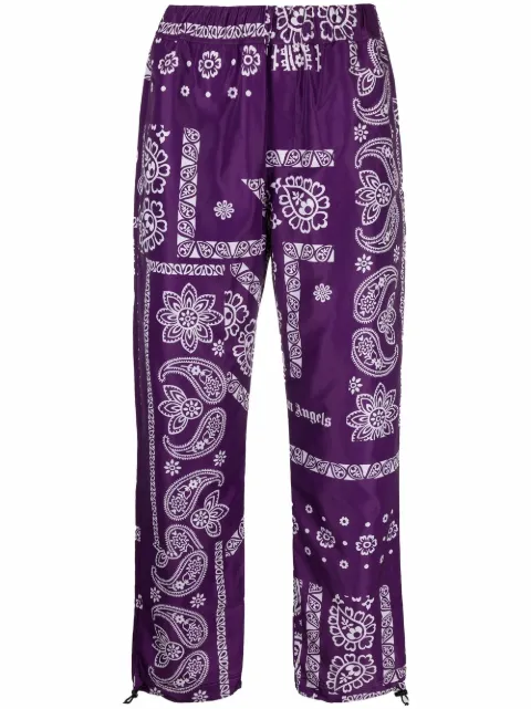 Palm Angels bandana-print logo trousers Purple PMCA051F21FAB0013701