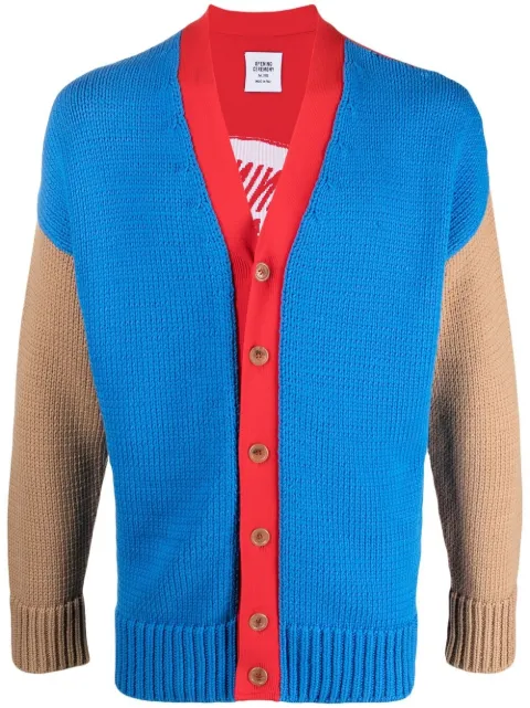 Opening Ceremony colour-block logo cardigan Blue YMHB003S21KNI0014825