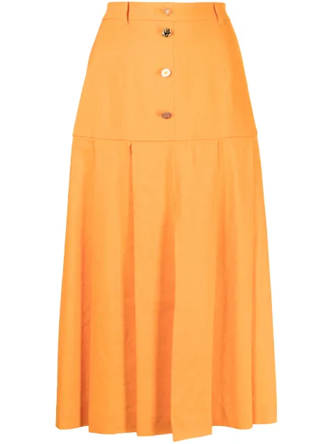 Rejina Pyo button-detail midi skirt Orange D176OR