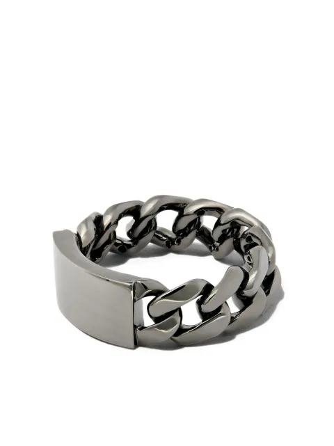 SHAY 18kt black gold ID flat link ring Gold SMR2BG189