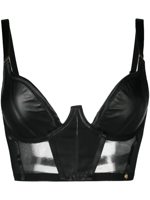 Something Wicked fitted leather bra Black MIABALCONYBRA