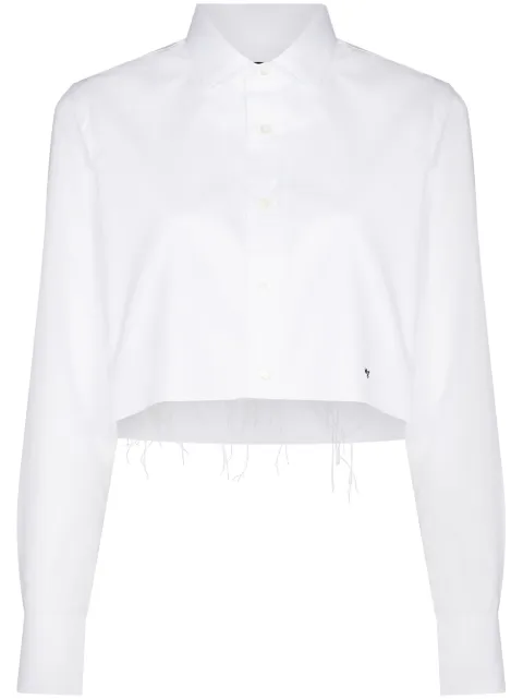 HommeGirls long-sleeve cropped shirt White HGSH003WHT