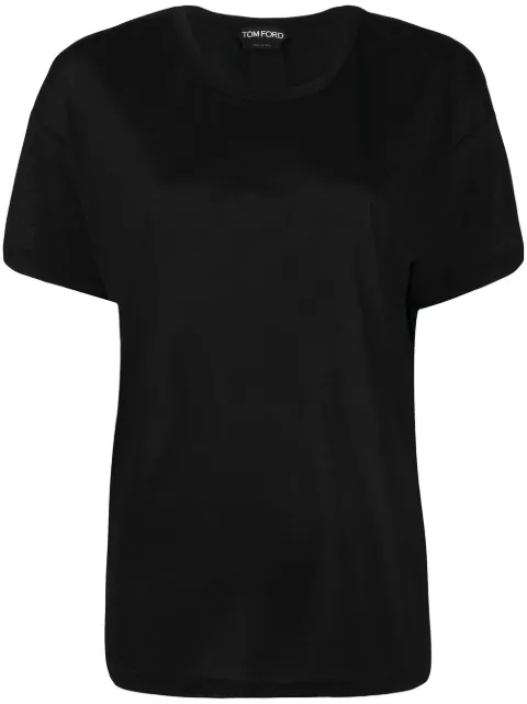 TOM FORD logo-patch short-sleeved T-shirt Black TSJ383FAX025