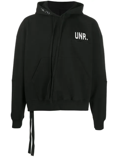 UNRAVEL PROJECT logo-print hoodie Black UMBB033S20FAB001