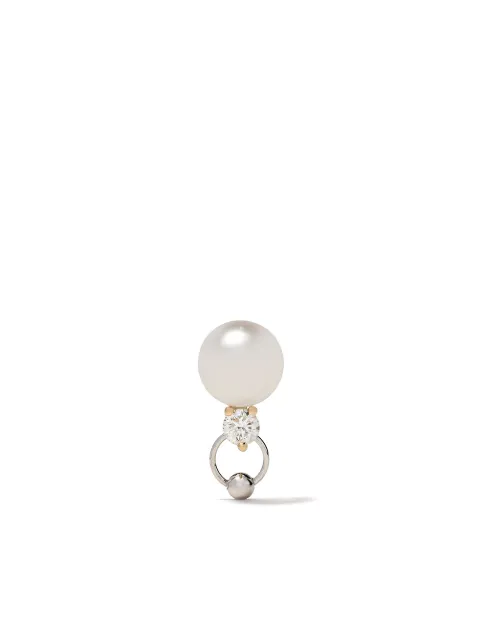 Delfina Delettrez 18kt white and yellow gold Two in One diamond earring Gold TIO5007A