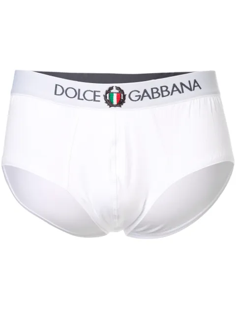 Dolce & Gabbana elastic waist logo briefs White M3C03JFUECG