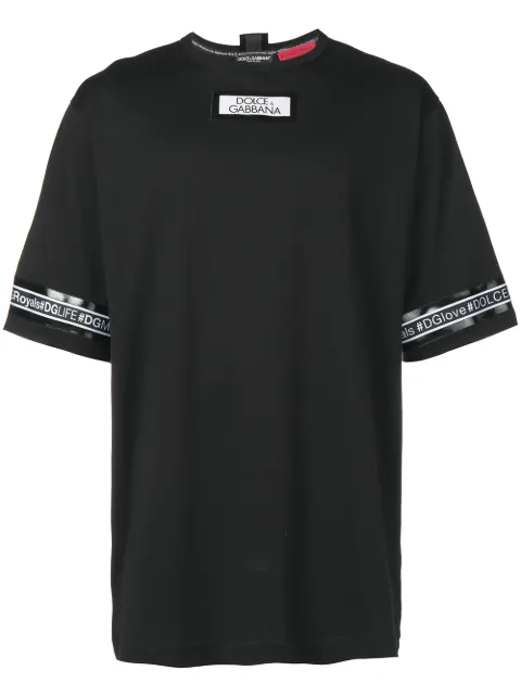 Dolce & Gabbana logo stripe T-shirt Black G8IL4TG7NCV