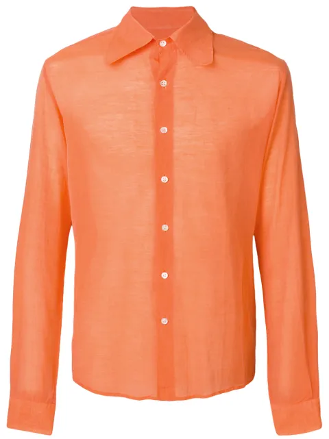 Walter Van Beirendonck Pre-Owned 2000s embroidered lettering shirt Orange WLT235
