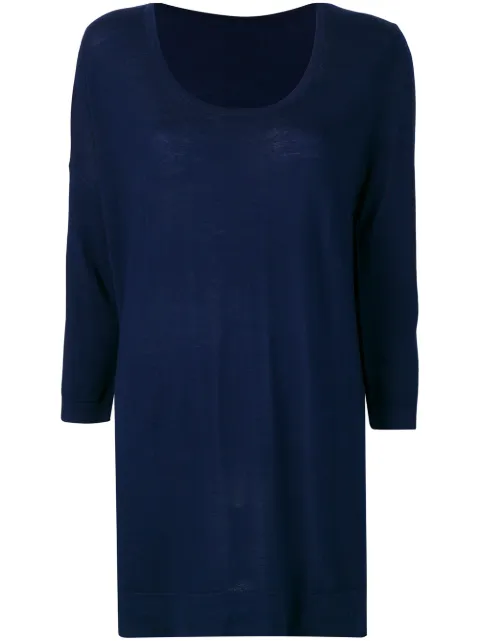 Sottomettimi longline knitted sweater Blue 4124