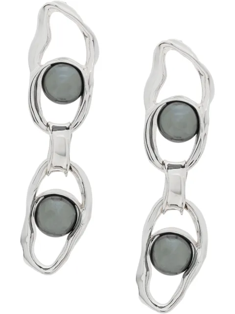 Coup De Coeur Liquid Pearl Chained earrings Silver LIQUIDCHAINEARRINGSSILVER