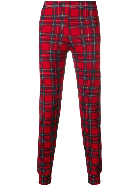 Comme Des Garçons Pre-Owned checkered fitted trousers Red CDG922
