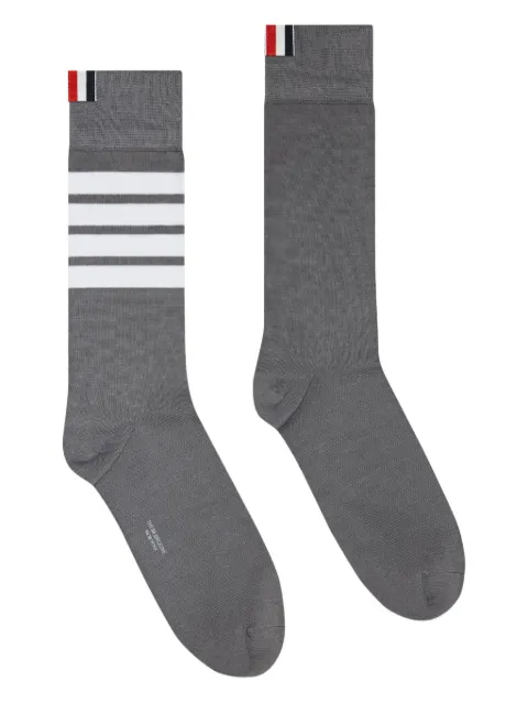 Thom Browne 4-Bar mid-calf socks Grey MAS023B01690