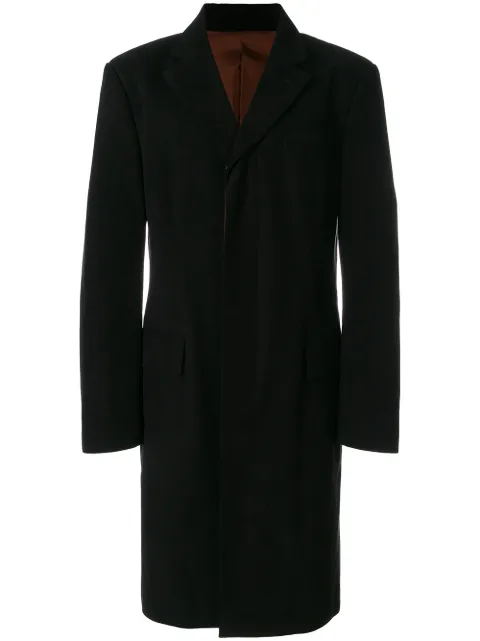 Jean Paul Gaultier Pre-Owned concealed fastening midi coat Black JPG1890
