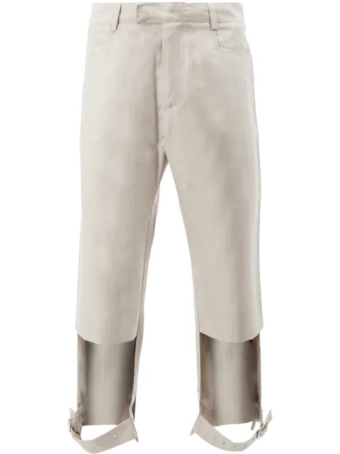 Delada cut out belted trousers Neutrals DMS3TR01