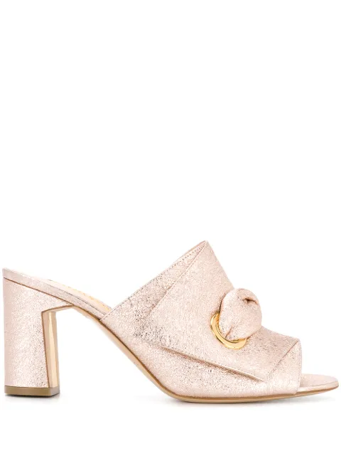 Rupert Sanderson metallic mid-heel sandals Pink RES1842SERENA80CRUSHLAMINATE