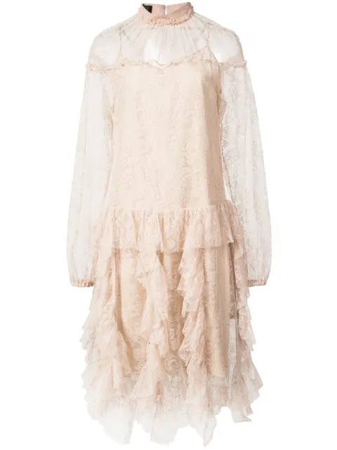 Rochas sheer lace dress Neutrals ROPL500799RL470460A