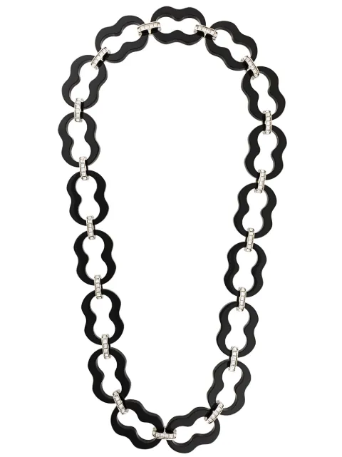 Prada encrusted chain link necklace Black 1JC1012RJ