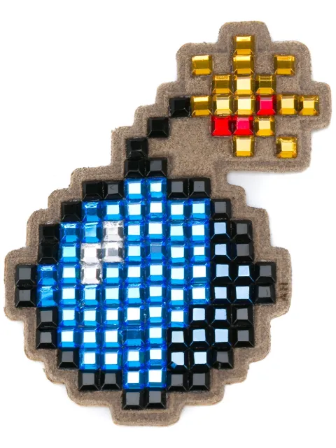 Anya Hindmarch bomb suede sticker Blue 931076STICKERSSEABLUE
