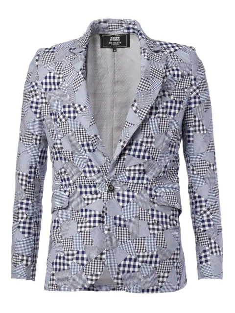 Anrealage Gingham patch blazer White AST1905